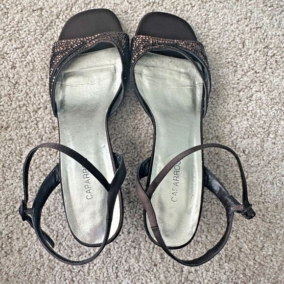 Caparros Brown Sequin Strappy Heels Womens Size 9.5 - Picture 2 of 6